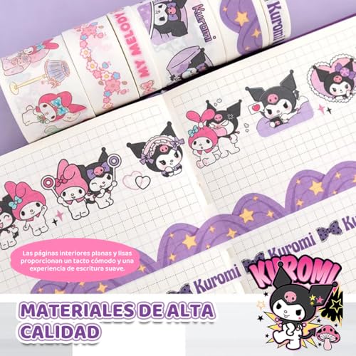 HASTHIP® Kuromi Cute Stationery Gift Box for Girls 6-12 Includes Leather Diary Stickers Tape Pen Ruler More Perfect School Supplies Birthday Gifts 2 PCS HASTHIP® Kuromi Cute Stationery Gift Box for Girls 6-12 Includes Leather Diary Stickers Tape Pen Ruler More Perfect School Supplies Birthday Gifts 2 PCS